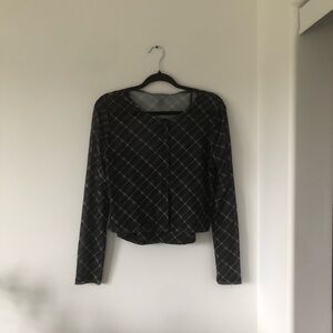 BNWT Forever 21 Sheer Plaid Matching Tank and Cardigan | Size L